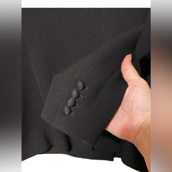 Ann Taylor double breasted black blazer size 16 professional suit - Picture 2 of 4